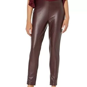 Vince Camuto Maroon Port Faux Leather Leggings Pants New Sz Medium